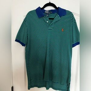 Ralph Lauren green and blue striped shirt size large
